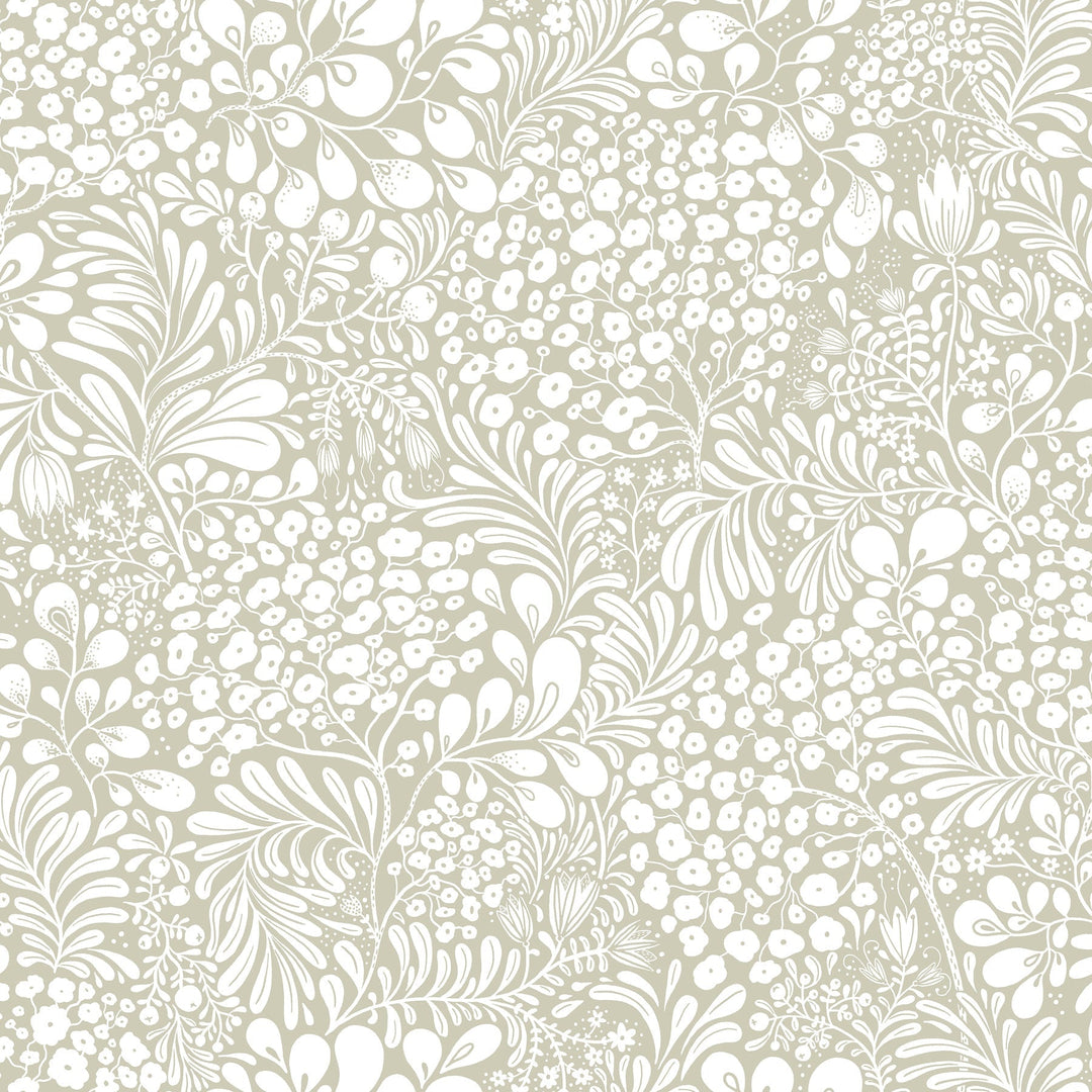 Siv Dark Grey Botanical Wallpaper by A-Street Prints Designer