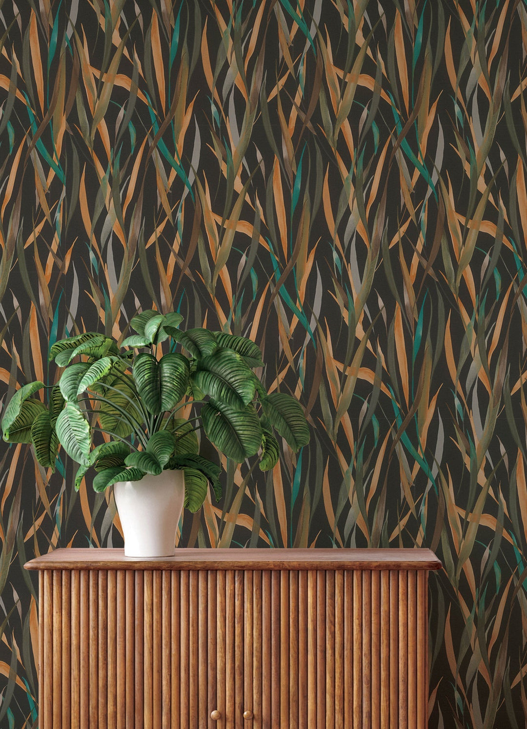 Willoughby Black Fronds Wallpaper by A-Street Prints Designer