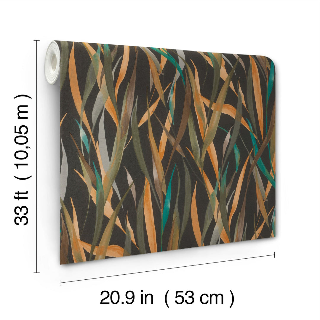 Willoughby Black Fronds Wallpaper by A-Street Prints Designer