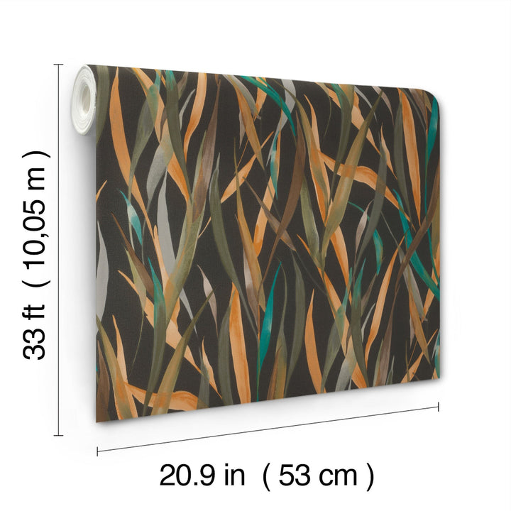 Willoughby Black Fronds Wallpaper by A-Street Prints Designer