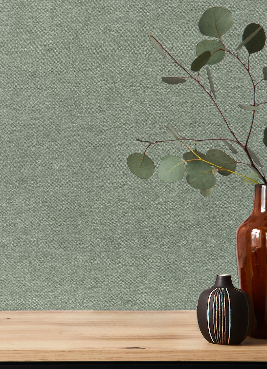 Cullen Sage Faux Linen Wallpaper by A-Street Prints Designer