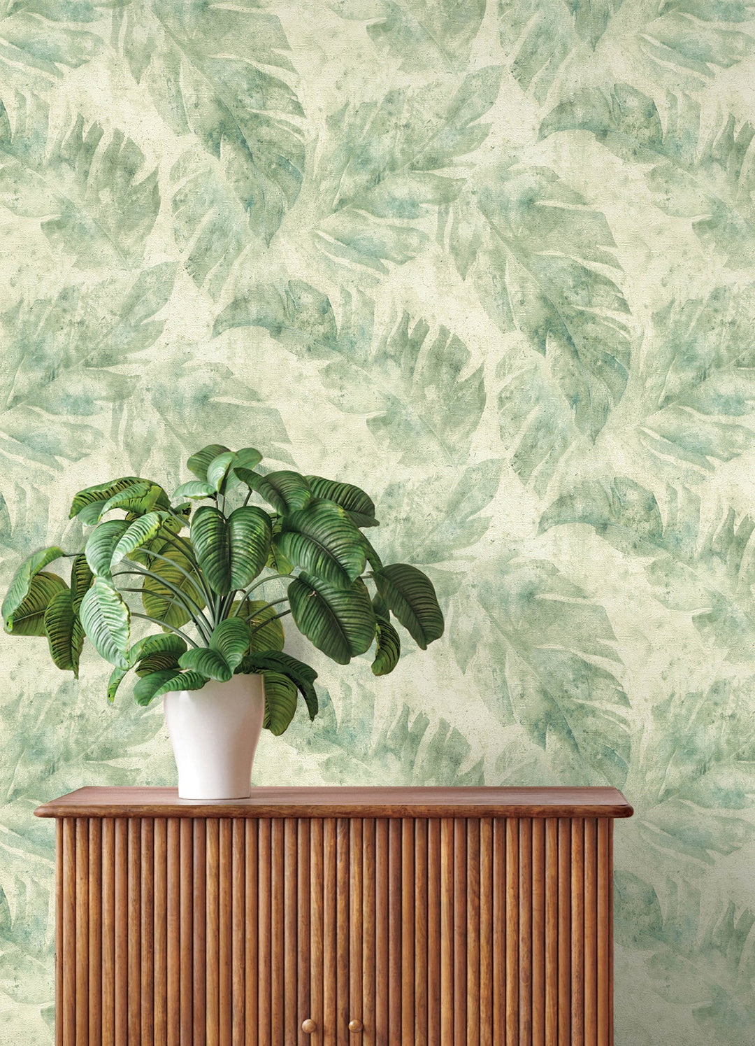 Sanne Green Palm Wallpaper by A-Street Prints Designer