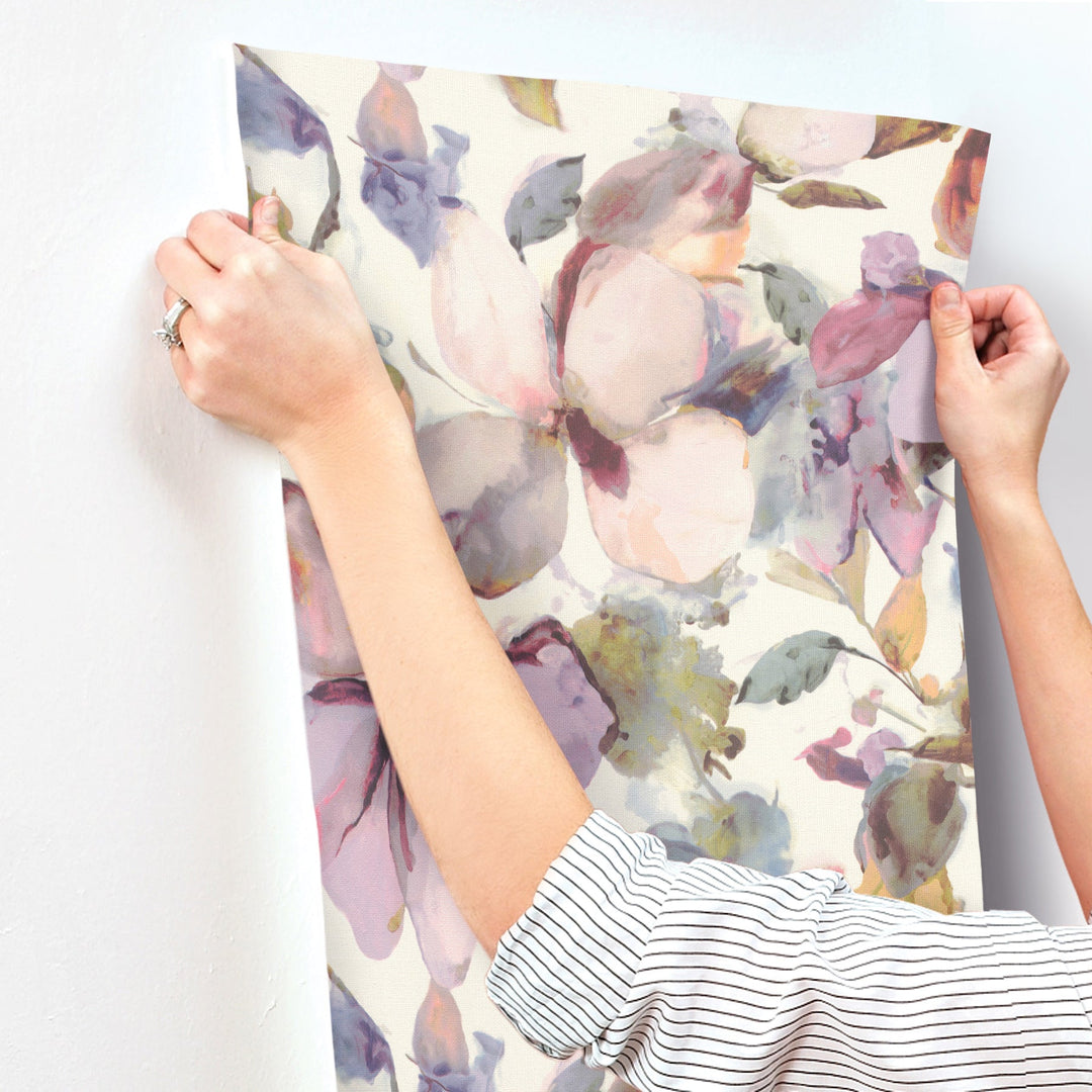 Liliana Plum Floral Wallpaper by A-Street Prints Designer