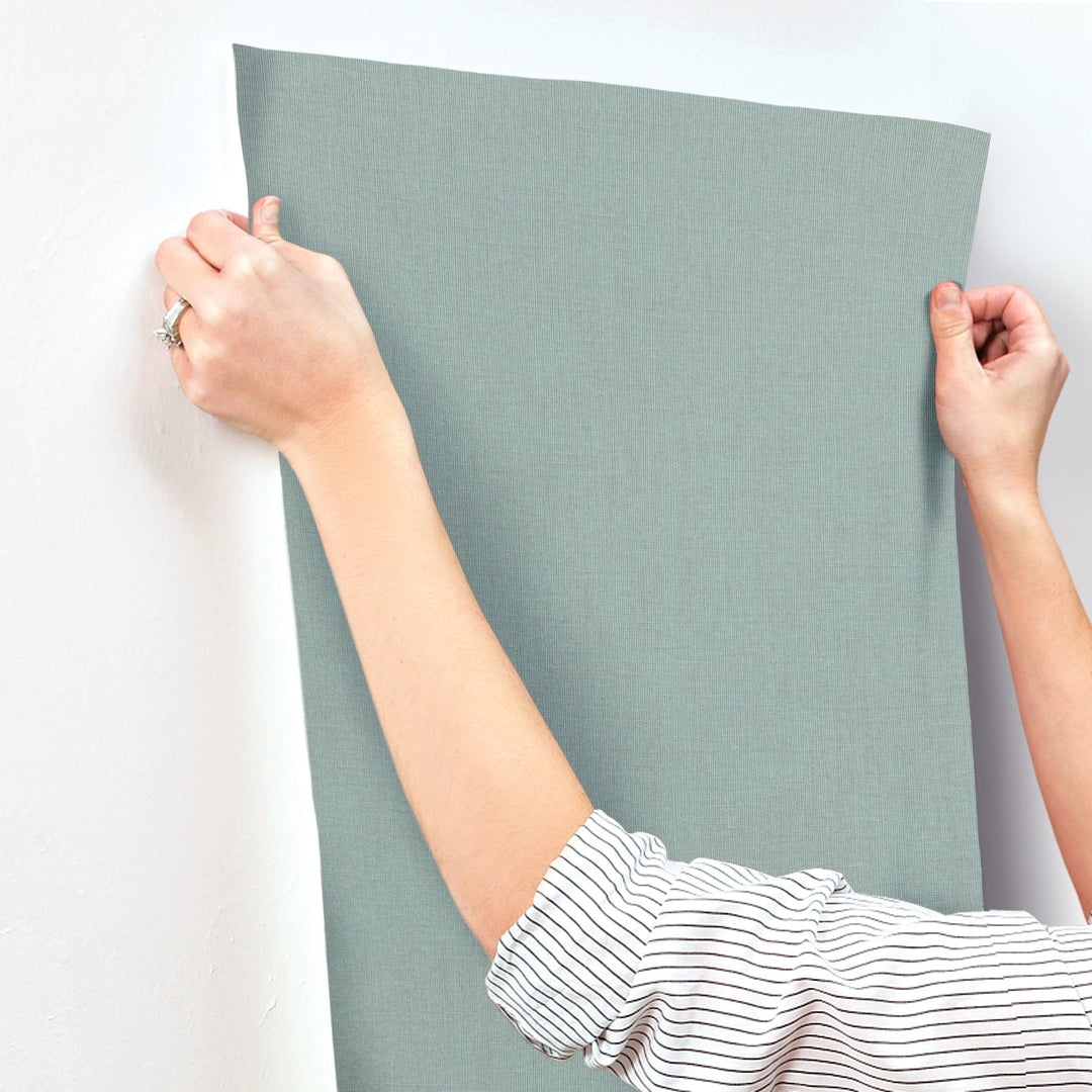 Naim Aqua Solid Texture Wallpaper by A-Street Prints Designer