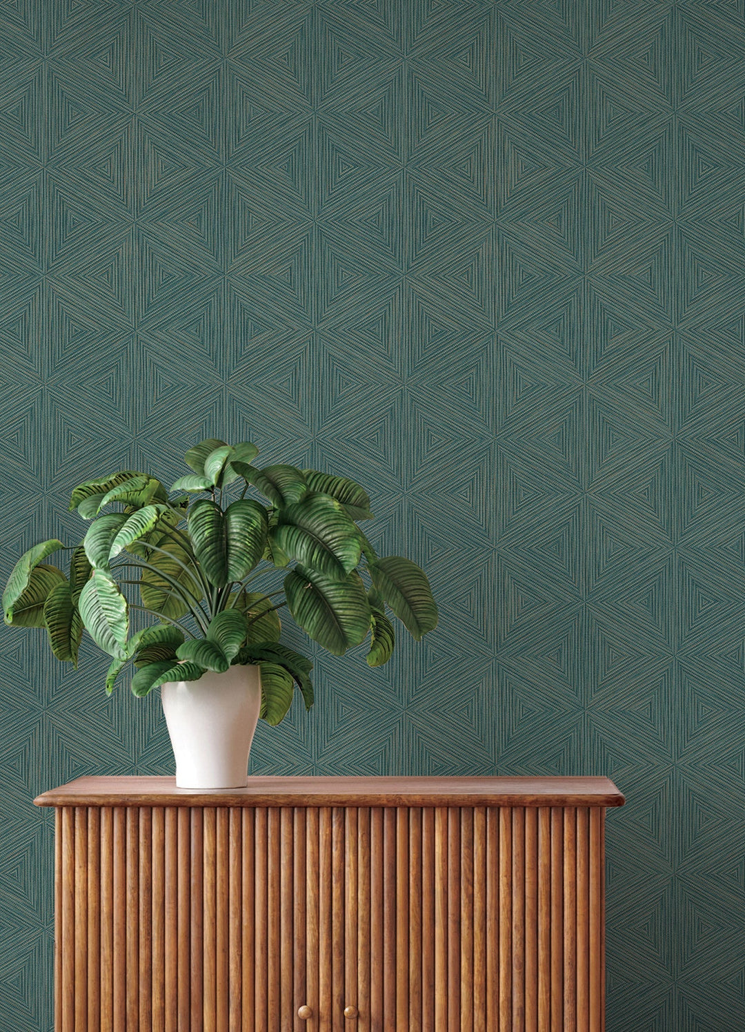 Anara Teal Geo Faux Grasscloth Wallpaper by A-Street Prints Designer
