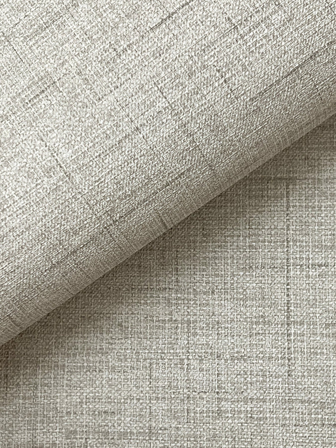 Leon Light Grey Faux Fabric Wallpaper by Warner Designer