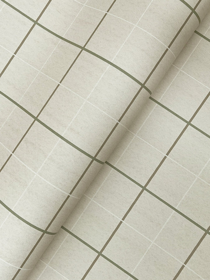 Tattersall Light Brown Plaid Wallpaper by Ronald Redding Designer