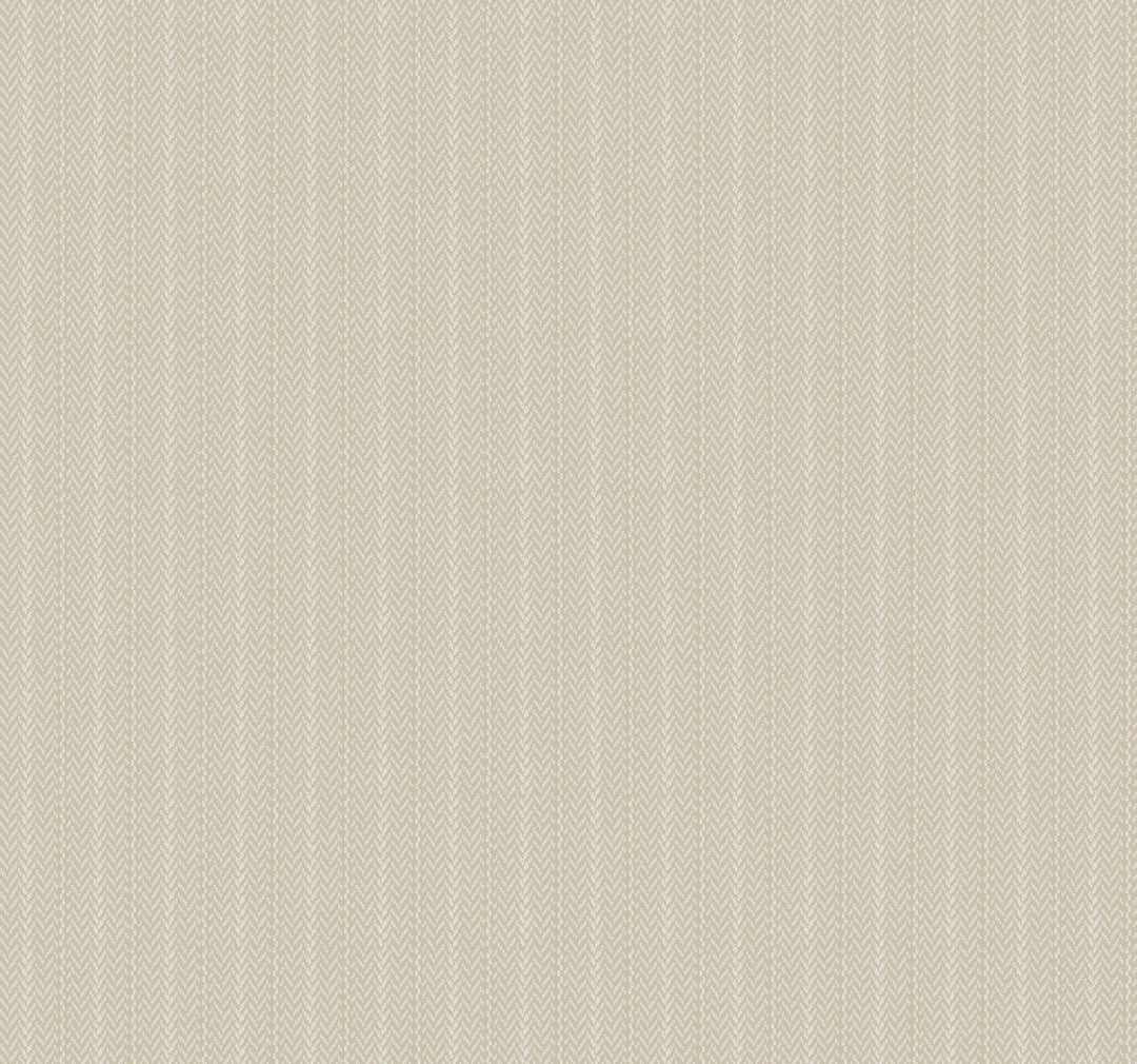 Elkan Stripe Beige Herringbone Wallpaper by Ronald Redding Designer