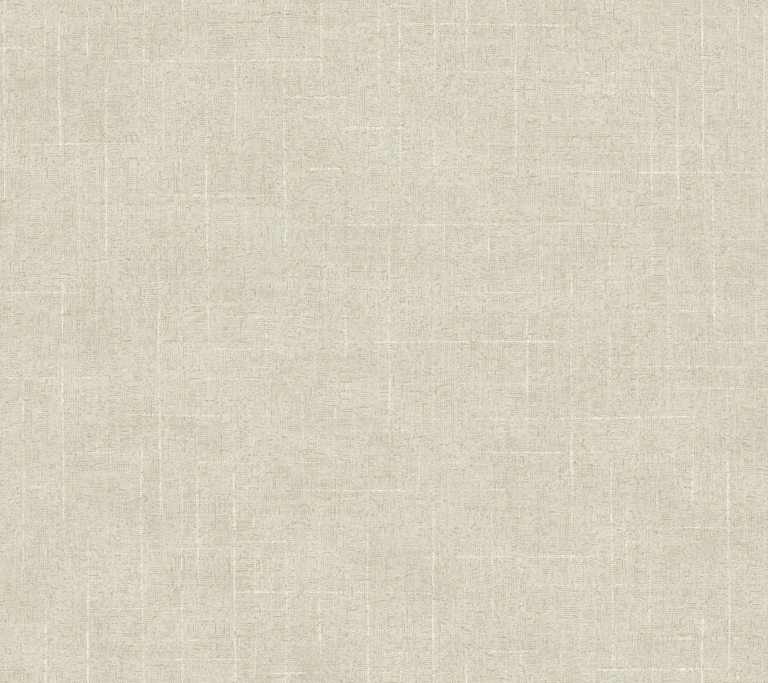 Saratoga Beige Faux Linen Wallpaper by Ronald Redding Designer