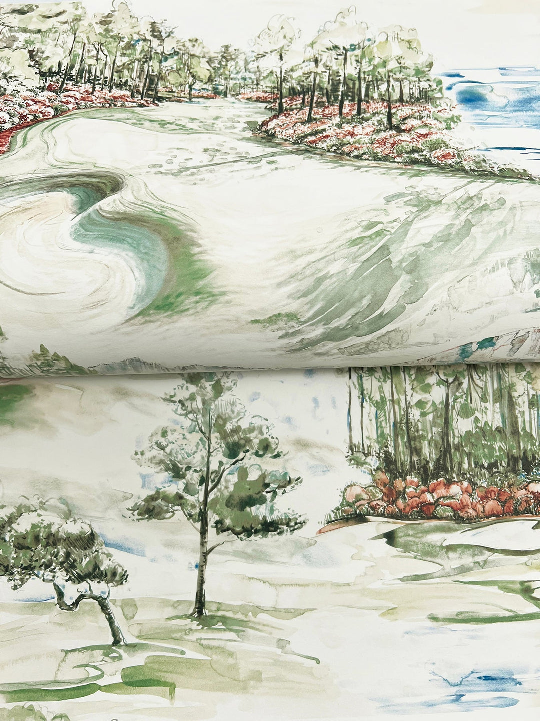 Hole In One Multicolor Scenic Wallpaper by Ronald Redding Designer