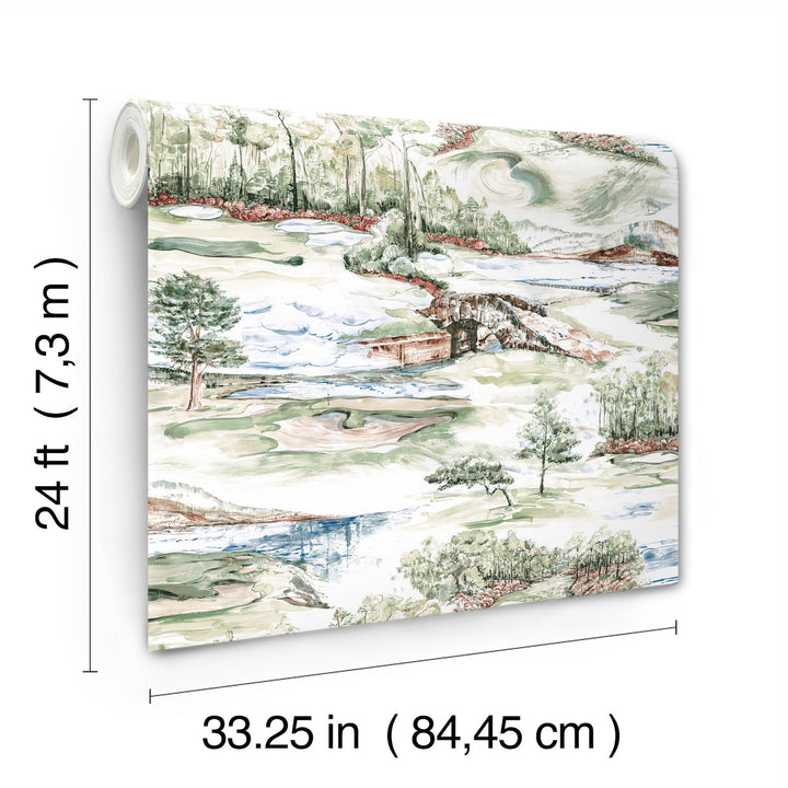Hole In One Multicolor Scenic Wallpaper by Ronald Redding Designer