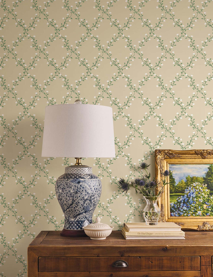 Bellflower Linen Wallpaper by Rifle Paper Co. Designer