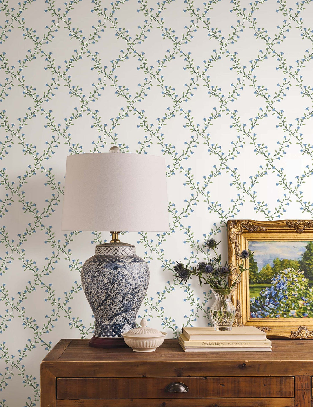 Bellflower White Wallpaper by Rifle Paper Co. Designer