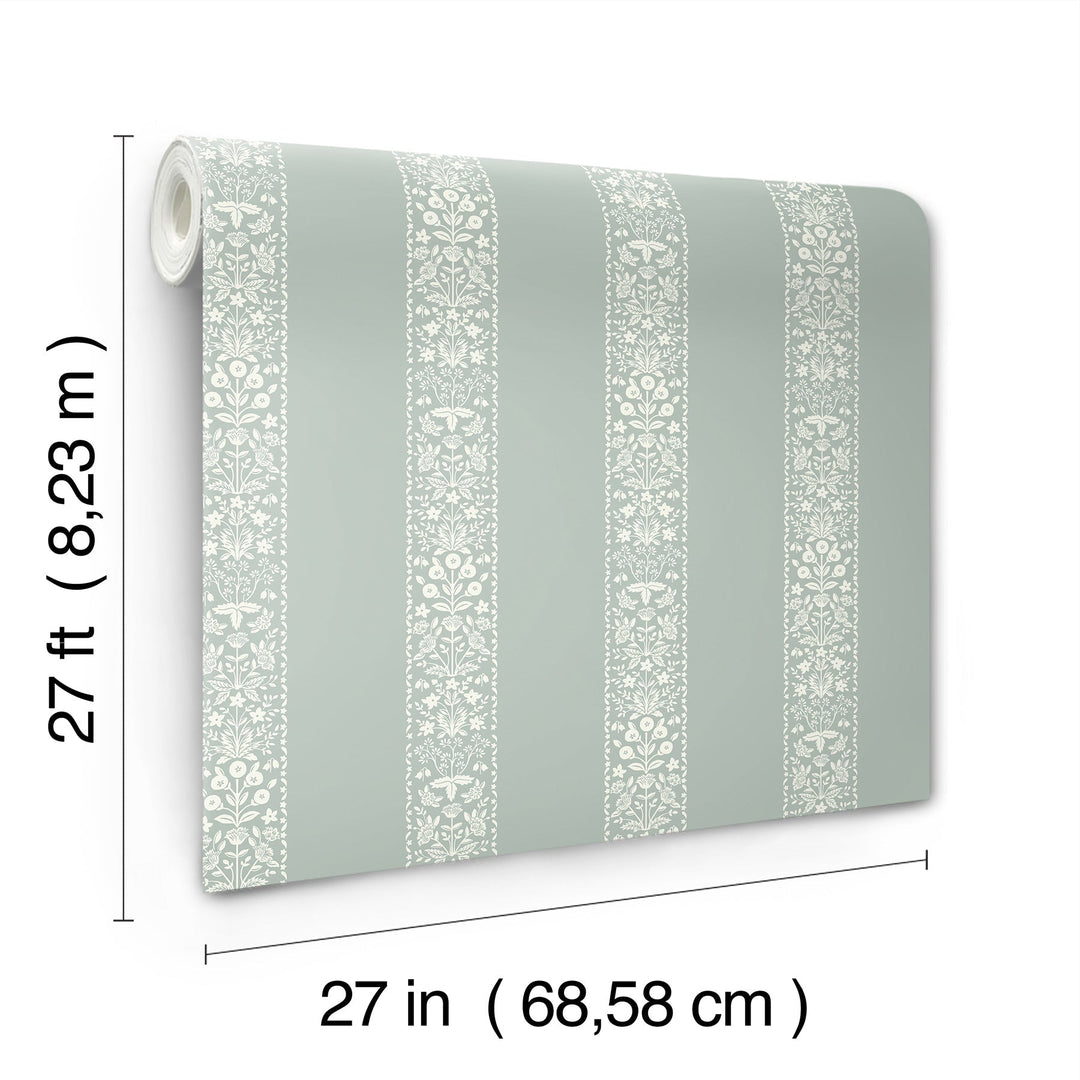 Estee Stripe Slate Wallpaper by Rifle Paper Co. Designer