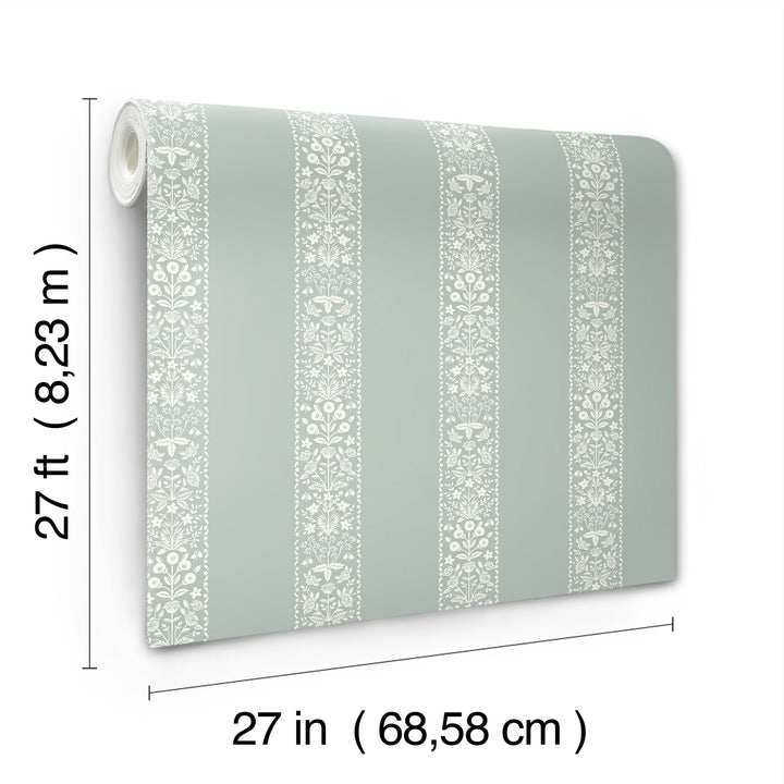 Estee Stripe Slate Wallpaper by Rifle Paper Co. Designer