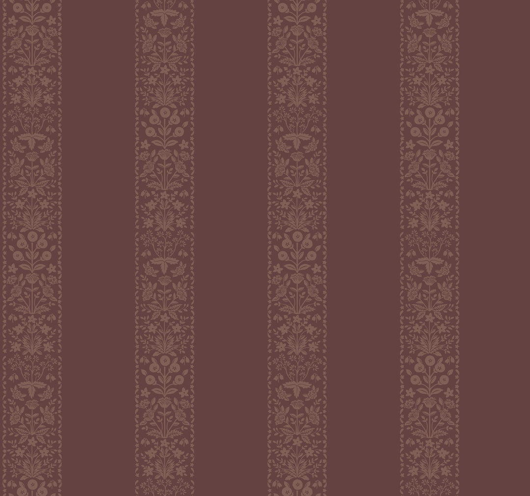 Estee Stripe Burgundy Wallpaper by Rifle Paper Co. Designer