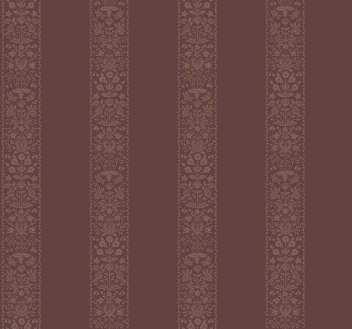 Estee Stripe Burgundy Wallpaper by Rifle Paper Co. Designer