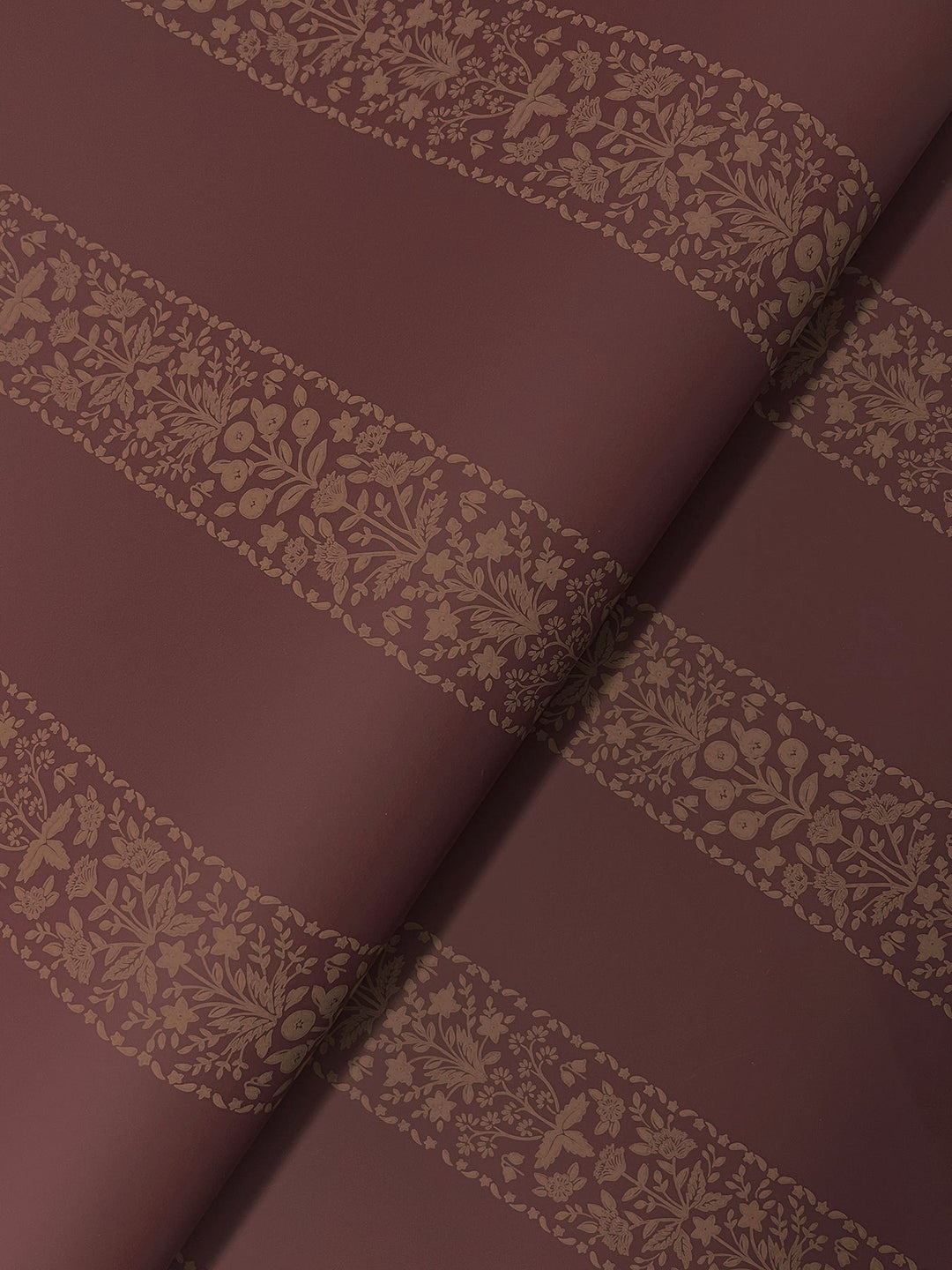 Estee Stripe Burgundy Wallpaper by Rifle Paper Co. Designer
