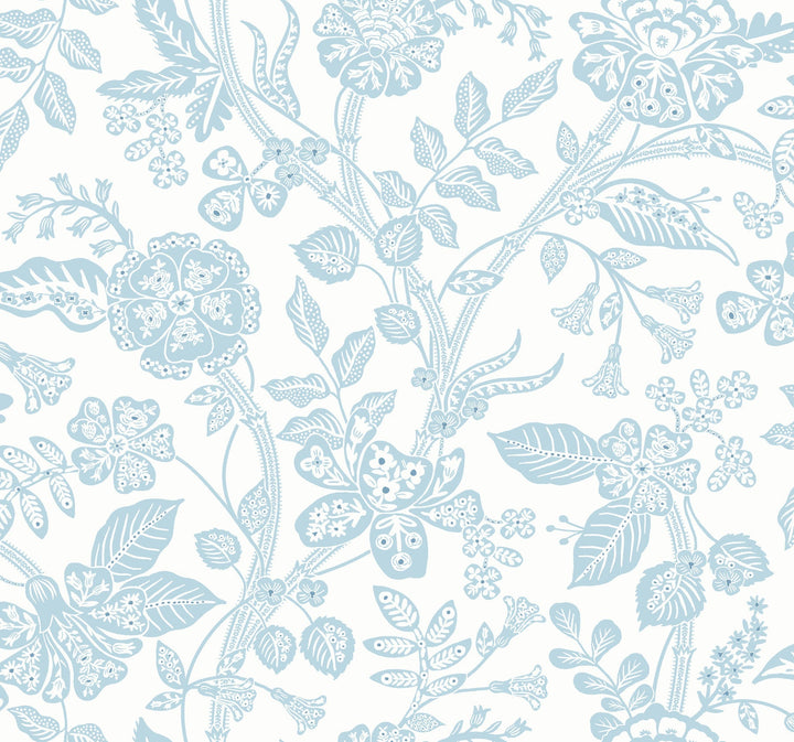 Gracie Garden Blue & White Wallpaper by Rifle Paper Co. Designer