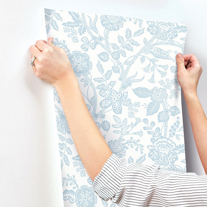 Gracie Garden Blue & White Wallpaper by Rifle Paper Co. Designer