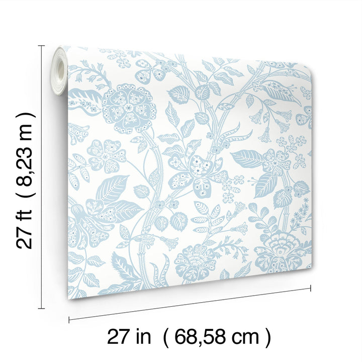 Gracie Garden Blue & White Wallpaper by Rifle Paper Co. Designer
