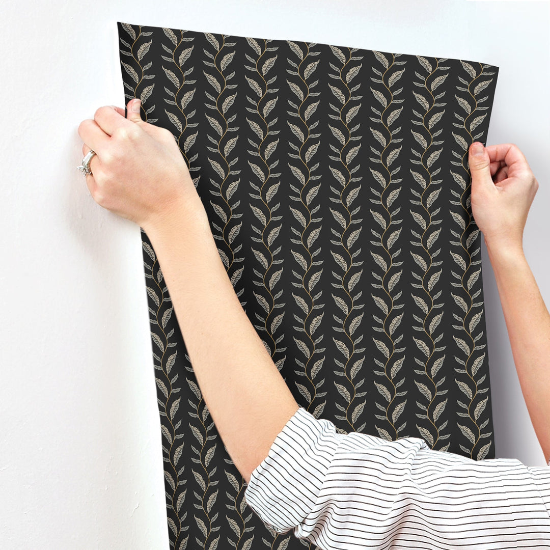 Seagrass Black Wallpaper by Rifle Paper Co. Designer
