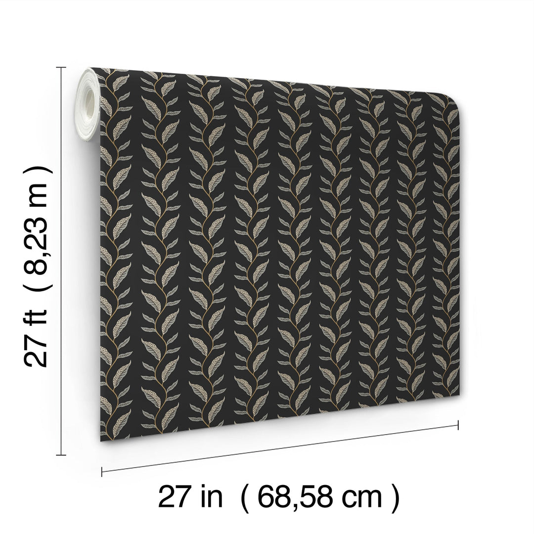 Seagrass Black Wallpaper by Rifle Paper Co. Designer