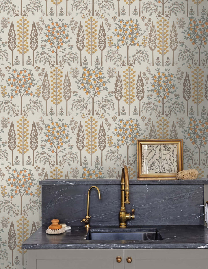Fenna Gold Wallpaper by Rifle Paper Co. Designer