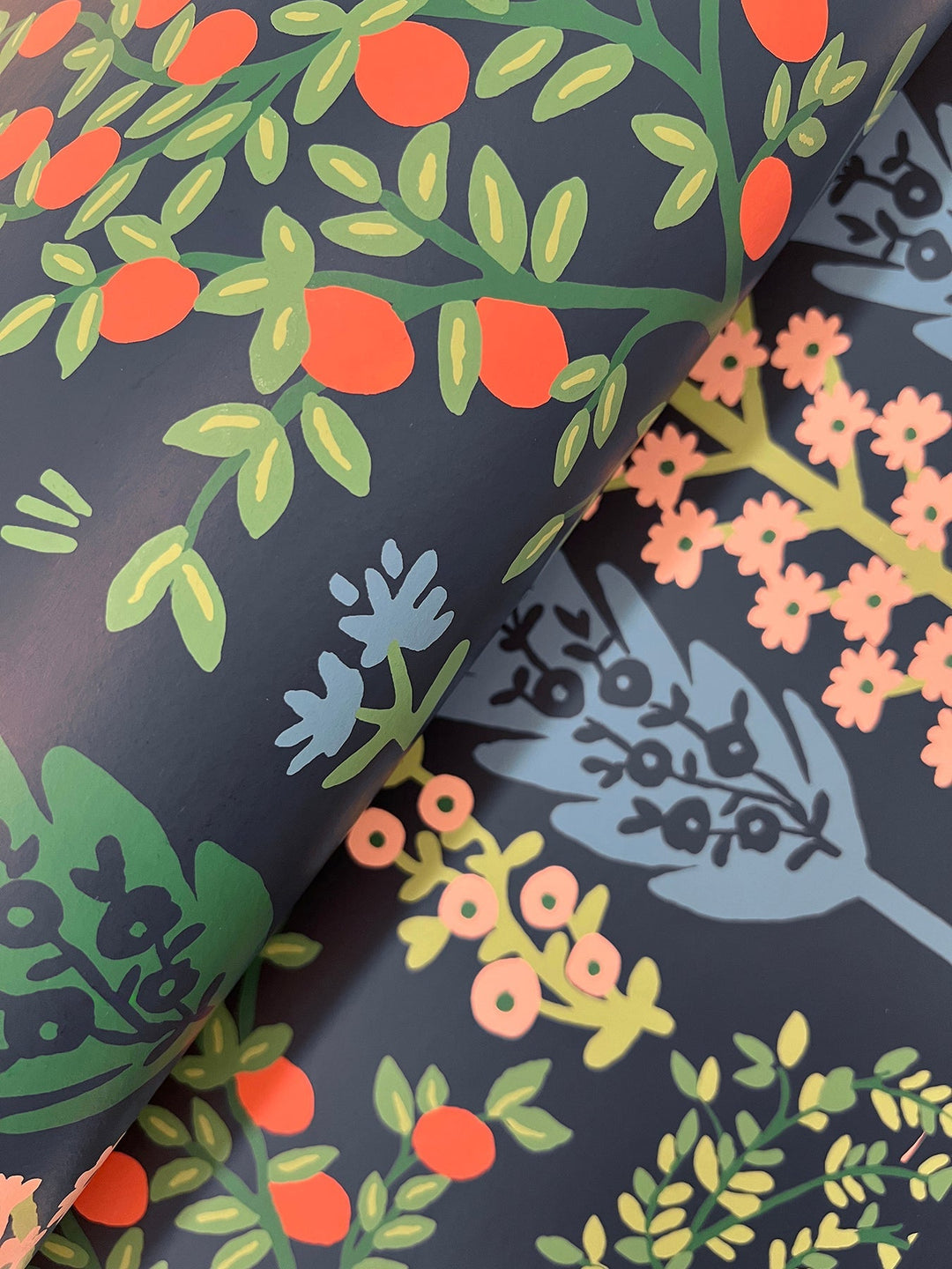 Fenna Navy Multi Wallpaper by Rifle Paper Co. Designer