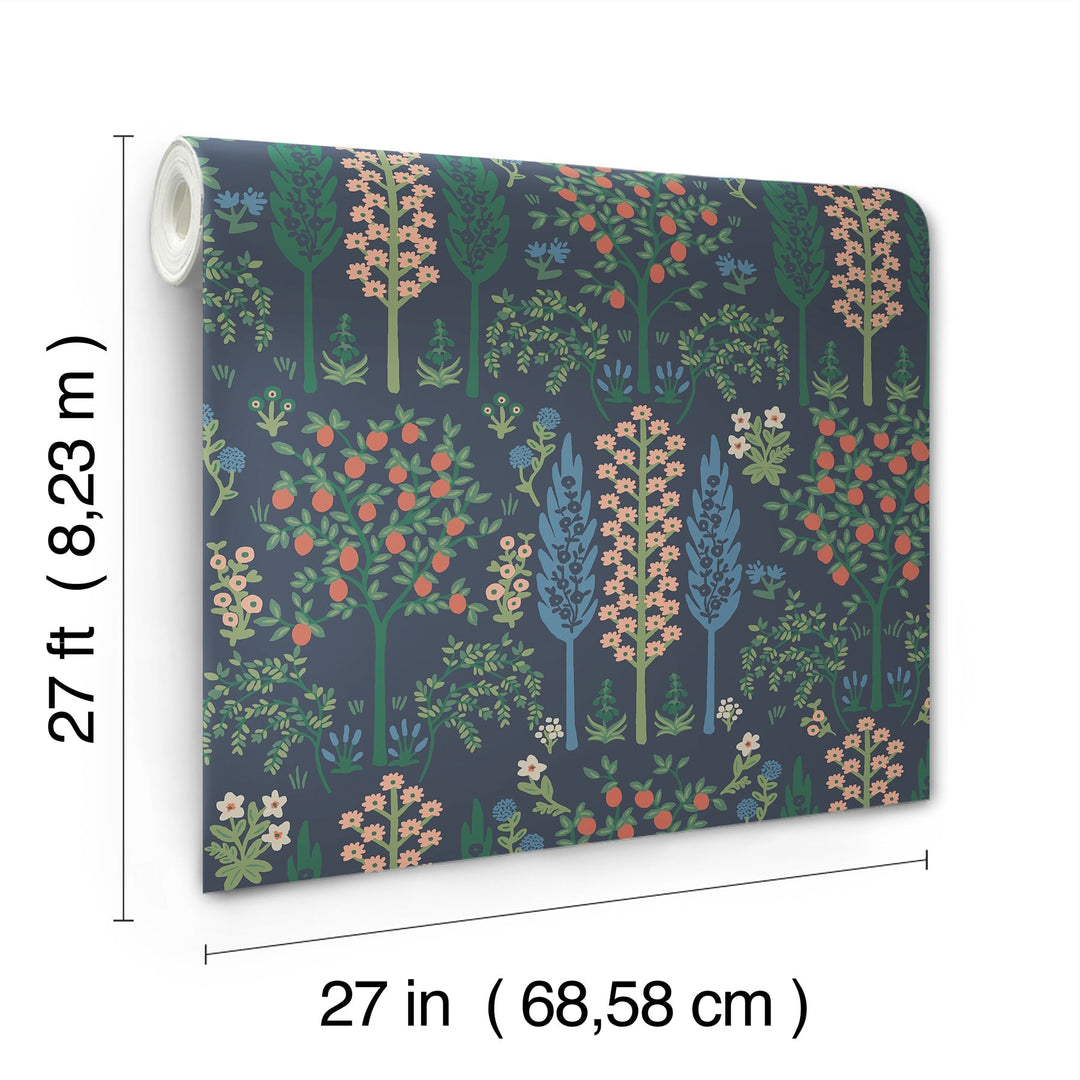 Fenna Navy Multi Wallpaper by Rifle Paper Co. Designer