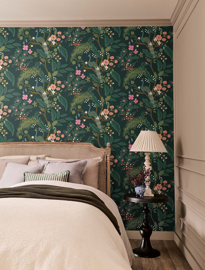 Peacock Emerald Wallpaper by Rifle Paper Co. Designer