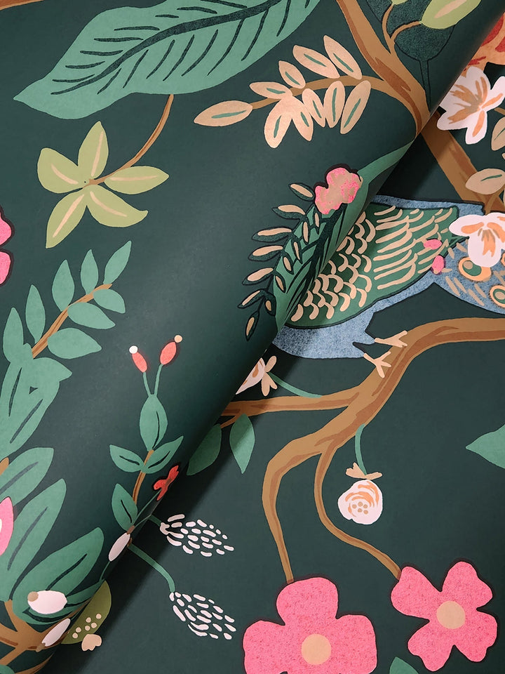 Peacock Emerald Wallpaper by Rifle Paper Co. Designer