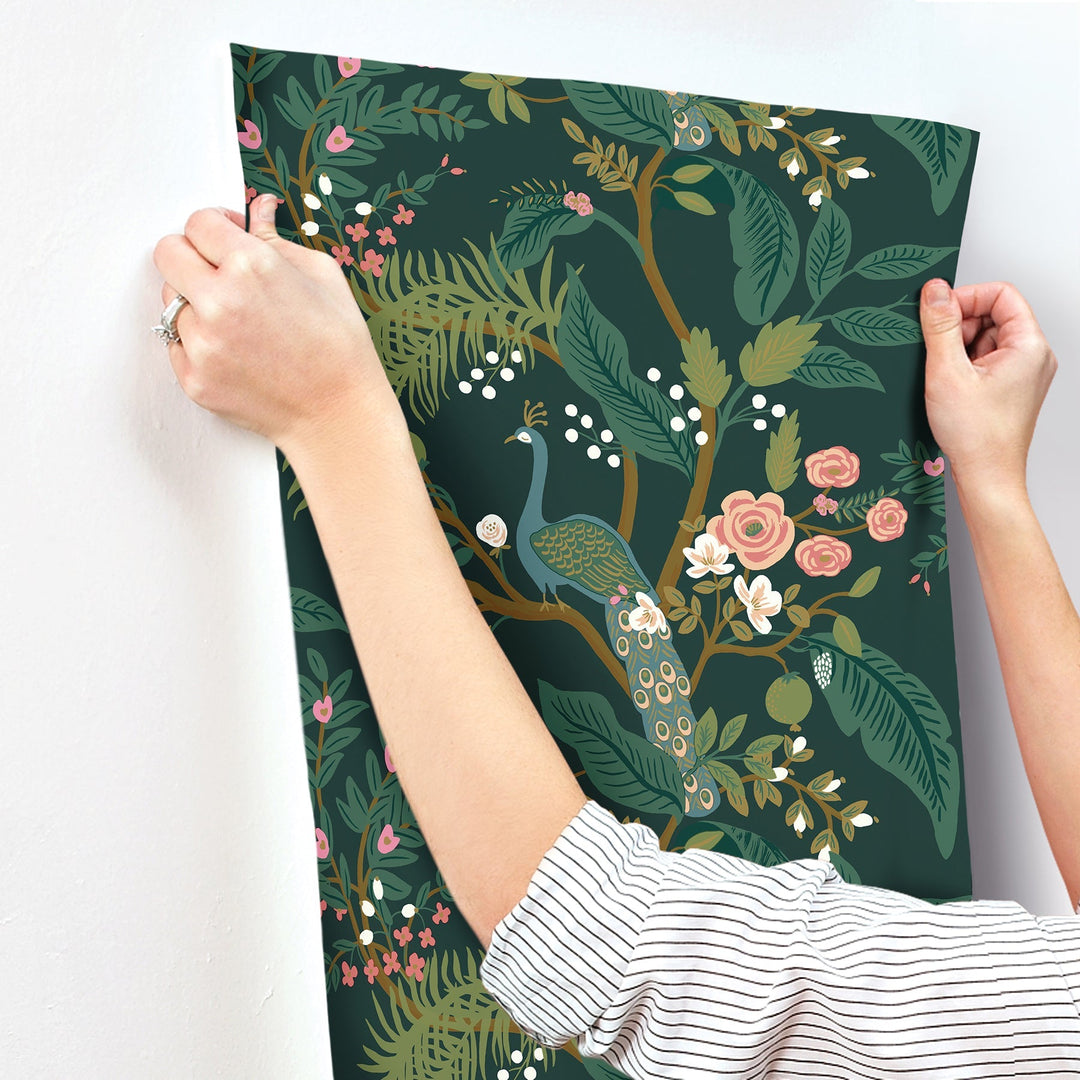 Peacock Emerald Wallpaper by Rifle Paper Co. Designer