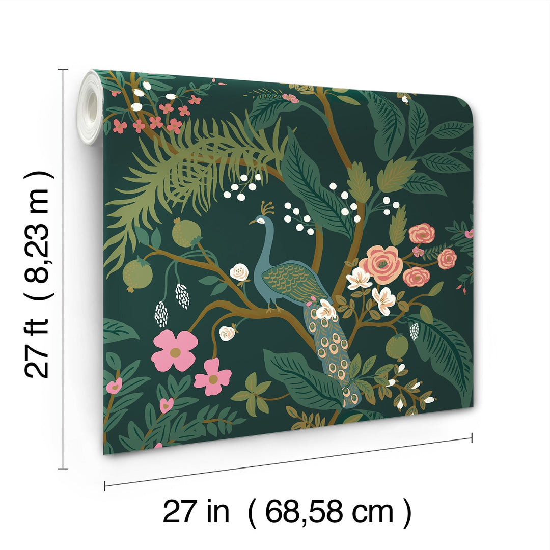 Peacock Emerald Wallpaper by Rifle Paper Co. Designer