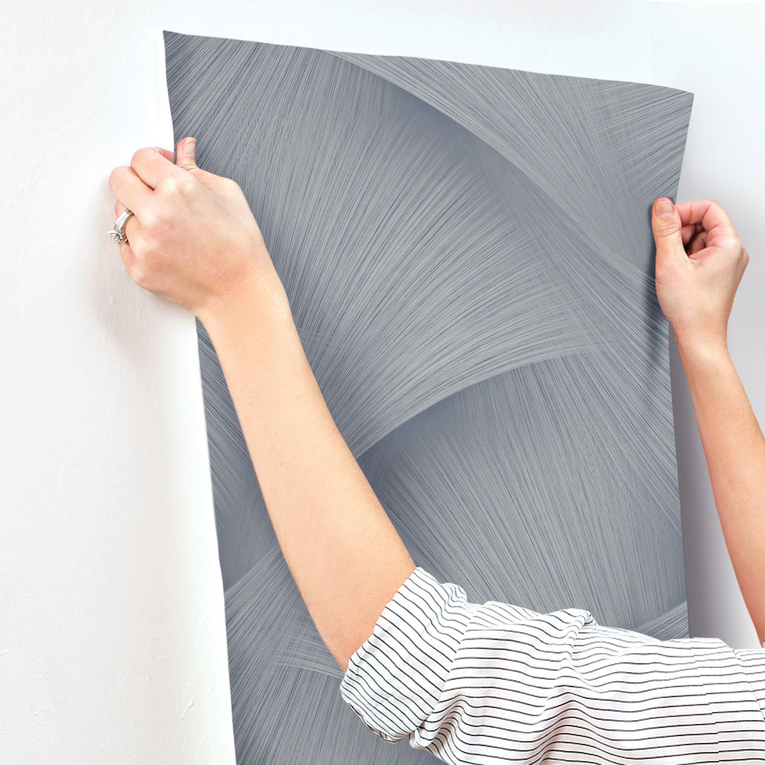 Etched Reeds Slate Abstract Wallpaper by York Wallcoverings Designer