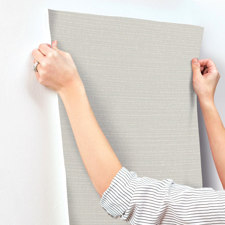 Sky Line Light Grey Textured Wallpaper by York Wallcoverings Designer