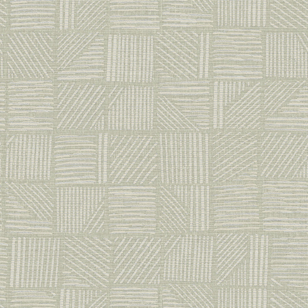 Chiseled Patchwork Sage Faux Fabric Wallpaper by York Wallcoverings Designer