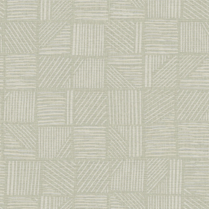 Chiseled Patchwork Sage Faux Fabric Wallpaper by York Wallcoverings Designer
