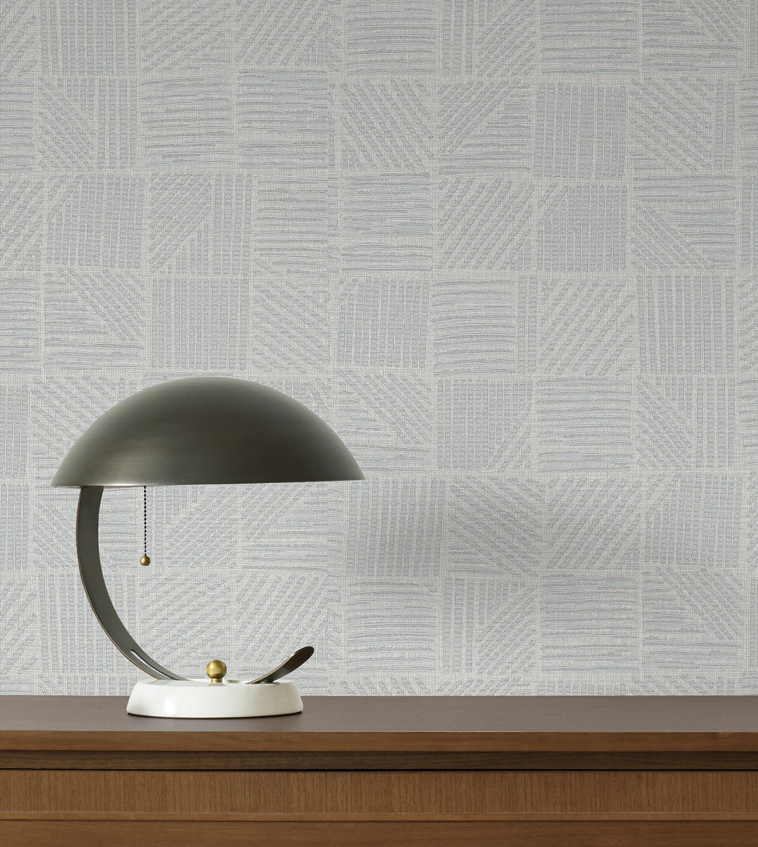 Chiseled Patchwork Grey Faux Fabric Wallpaper by York Wallcoverings Designer