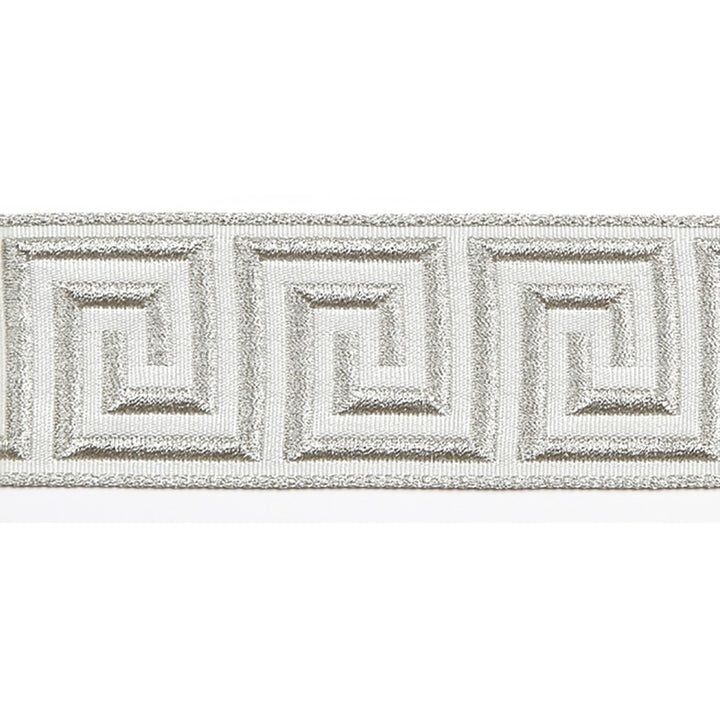 Hellenic Key Jacquard Tape Oyster by Europatex Fabric Hellenic 62% Fibranne, 38% Rayon 2.00 inches - Fabric Carolina -