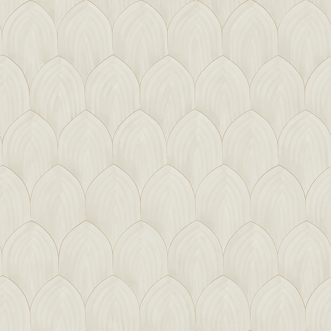 Golden Arches - Stone And Gold by Schumacher Wallcovering