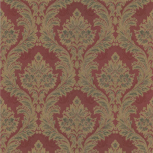 Damask Red Ogee Wallpaper by Lucky Day