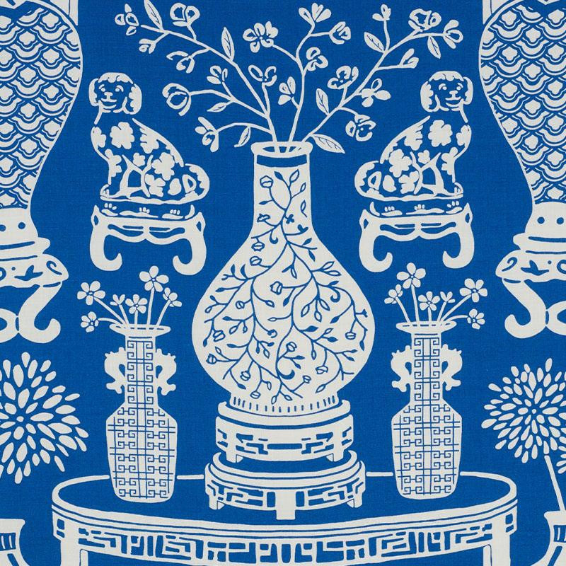 Hellene Blue 178550 by Schumacher Designer Fabric Step Lively 27.5" - Swanky Fabrics -