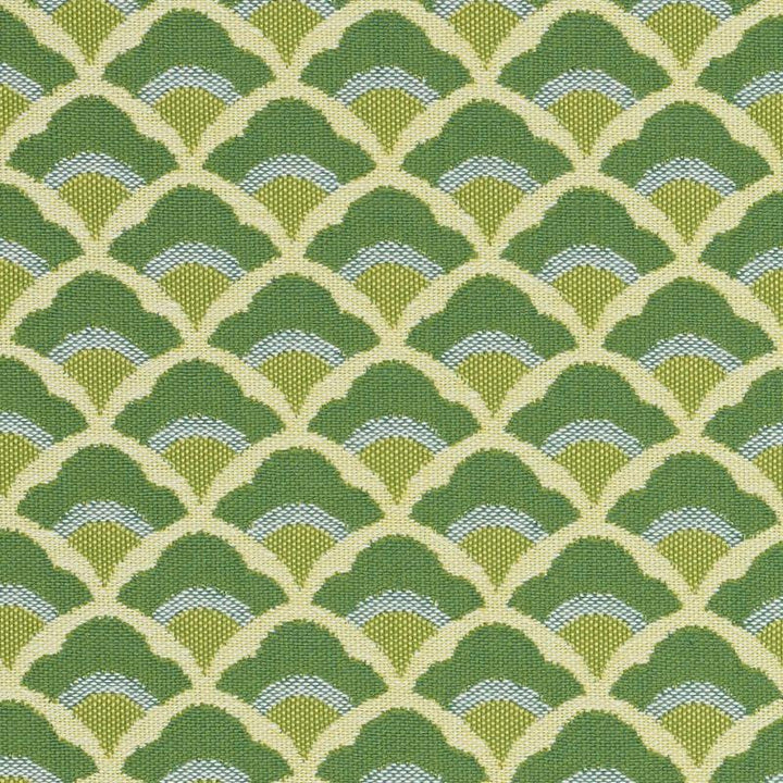 Wilhelm Kelly Green 77182 by Schumacher Designer Fabric Step Lively 1.5" - Swanky Fabrics -