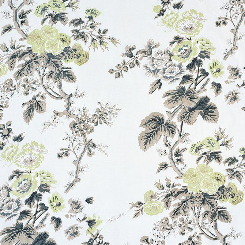 Pyne Hollyhock Green Tea 174455 by Schumacher Fabric Schumacher Classics 26.5" - Fabric Carolina -