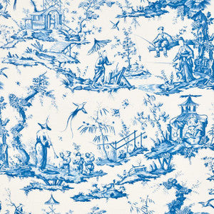 Shengyou Toile Blue 175804 by Schumacher Fabric