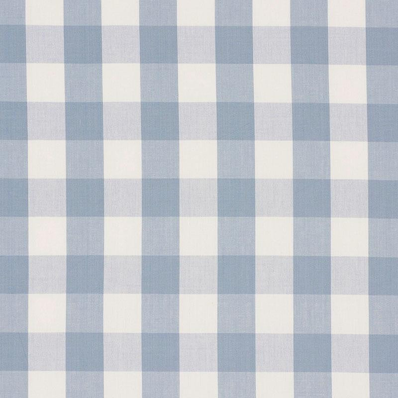 Camden Cotton Check Sky 63048 by Schumacher Fabric Revisit Of Popular Patterns 3.0" - Fabric Carolina -