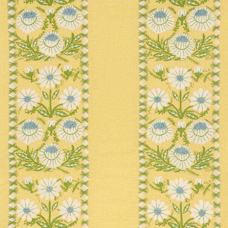 Marguerite Embroidery Buttercup 72333 by Schumacher Fabric Revisit Of Popular Patterns 25.0" - Fabric Carolina -