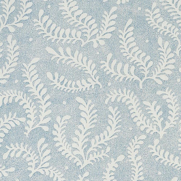 Etched Fern Blue 178531 by Schumacher Designer Fabric Revisit Of Popular Patterns 13.5" - Swanky Fabrics -