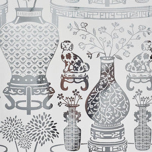 Hellene Mylar Silver 5010610 by Schumacher Wallpaper